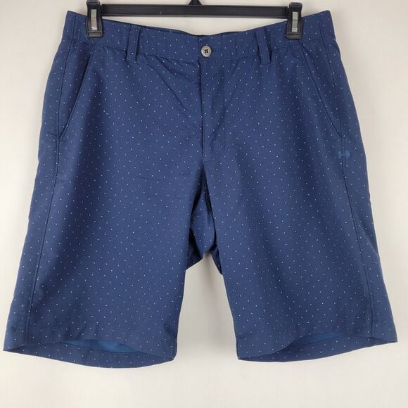 Under Armour 10” Golf Shorts Men 36 Blue Dots Match Play Stretch Performance - Picture 3 of 11